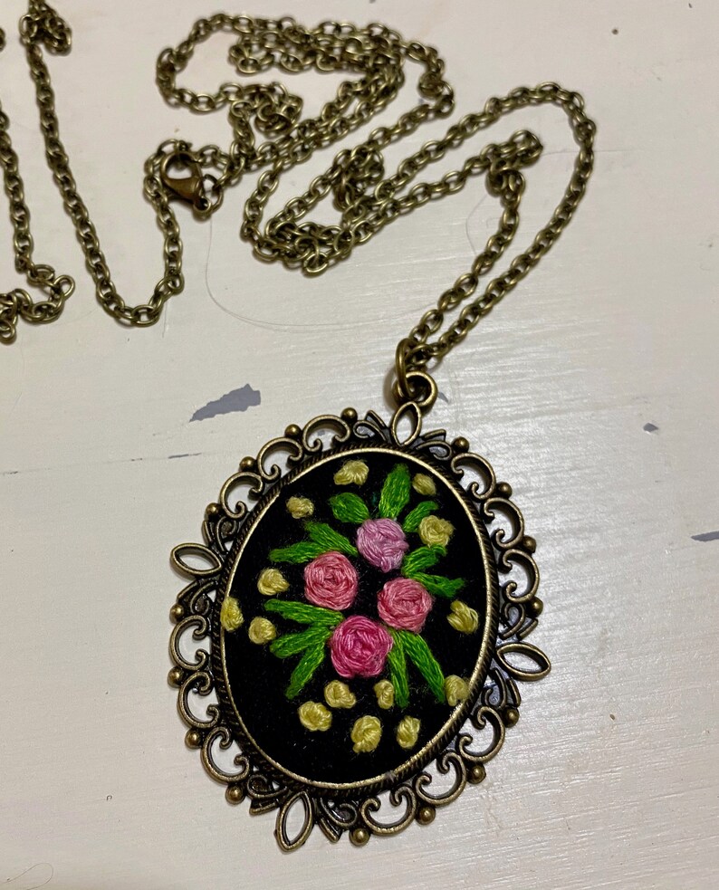 Embroidery Necklace Etsy