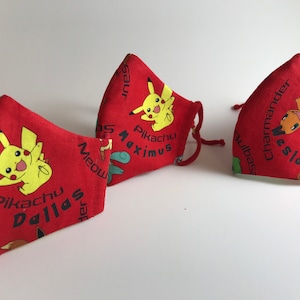 Pokeman Face Masks Washable with Pocket & Filter