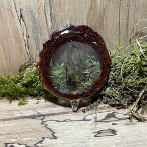 Pinecone pendant third eye style with cicada wing centerpiece