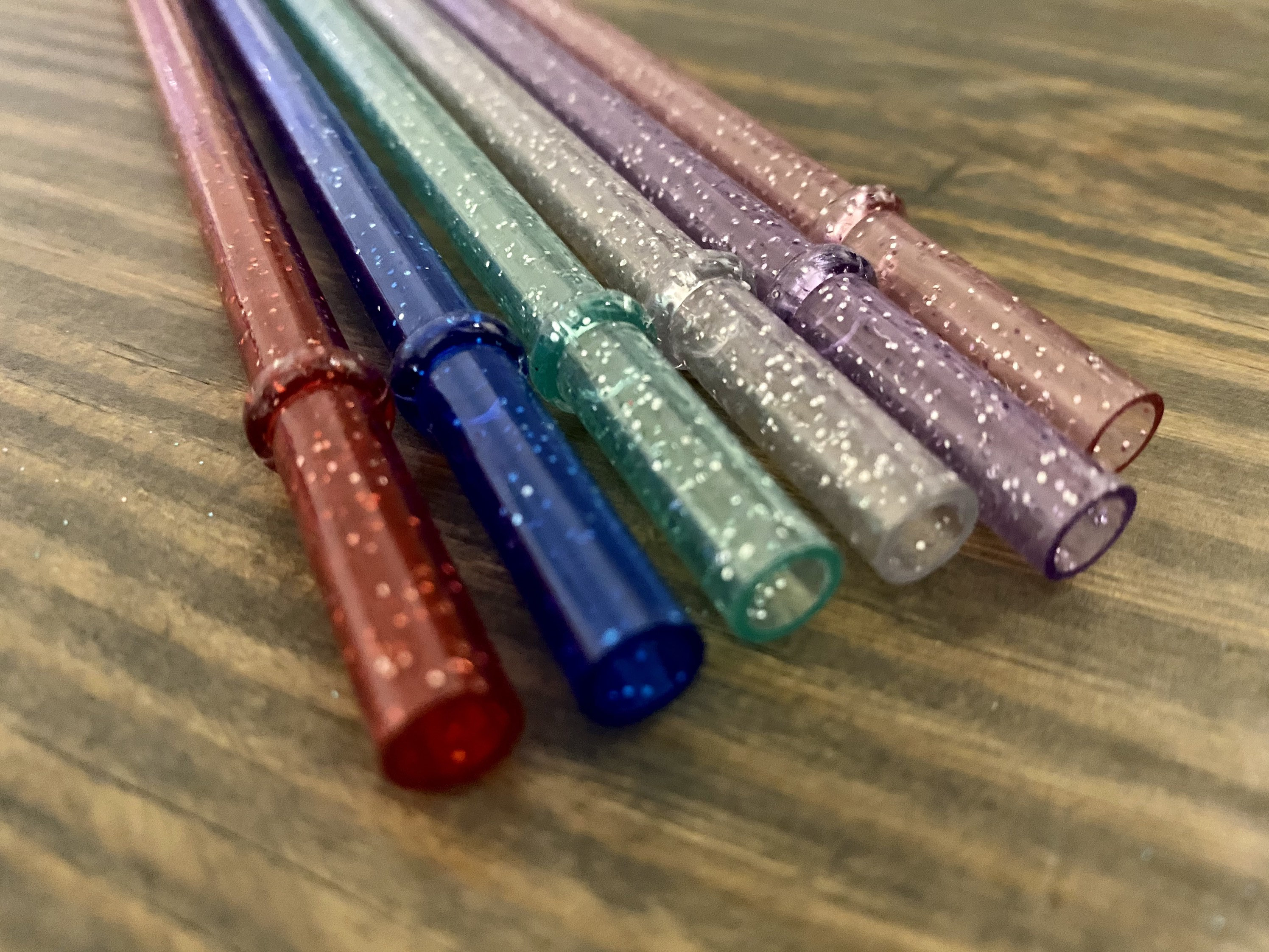 Reuseable plastic glitter straws. pink purple blue red Etsy
