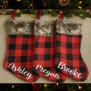 Buffalo Plaid Holiday Stockings | Personalized Stockings for Everyone in the Family