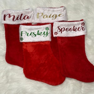 Personalized Stockings | Christmas Stockings | Classic Red and White Stockings | Plush Stockings | Custom Stockings | Christmas Decor