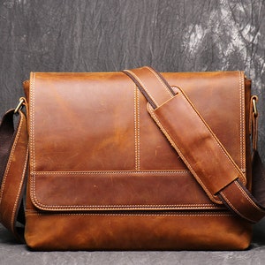 Porte-documents en cuir personnalisé pour homme en cuir, sac pour ordinateur portable Messenger, sac de voyage, cadeau pour lui, porte-documents en cuir pour homme