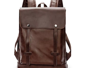 Backpack Womens, Backpack Men, Laptop Backpack, Unisex PU Leather Backpack, Macbook Backpack, Leatherette Rucksack, Laptop Backpacks