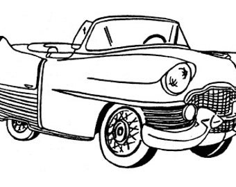 Hand-designed Un-Mounted Rubber stamp 1954 ElDorado Cadillac '54 (L) scrapbooking supplies unmounted - E-302 Car Automobile