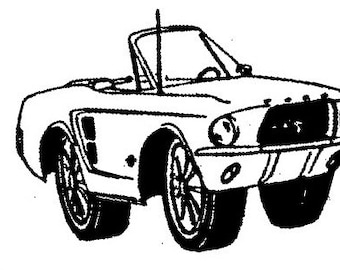 Hand-designed Un-Mounted Rubber stamp '67 Mustang Ford Conv. 1967 (small) scrapbooking supplies unmounted - C-702 Car