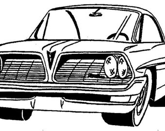 Hand-designed Un-Mounted Rubber stamp '61 Pontiac 1961 scrapbooking supplies unmounted - E-903 Car Automobile