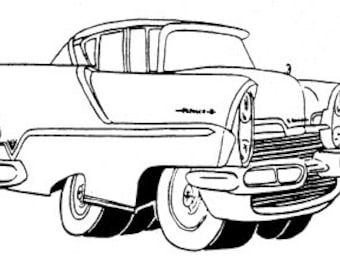Hand-designed Un-Mounted Rubber stamp '57 Lincoln Premier 1957 scrapbooking supplies unmounted - E-720 Car Automobile