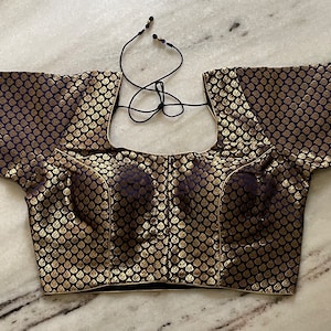Dark blue brocade blouse 1930