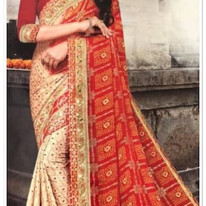 Bandhani  in dolla silk (ready to dispatch in Uk)547