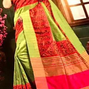 Mixed blend Cotton  khadi saree( actual colour is which is in the advertising picture the first picture)/142