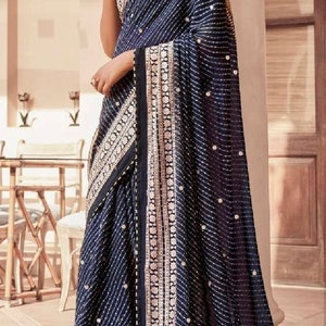 Lariya print saree black 1844