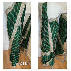 Bandhani Druck Sari 2101