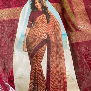 Chiffon saree ( ready to dispatch in Uk)574