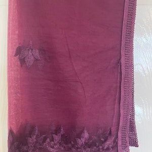 Duppatta (net) 1442 the colour is dark plum/ aubergine