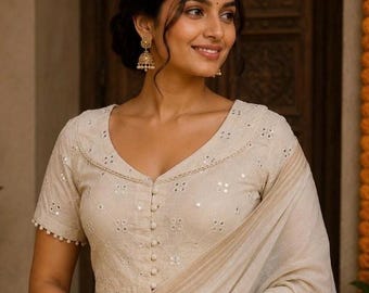 cotton saree blouse 4086