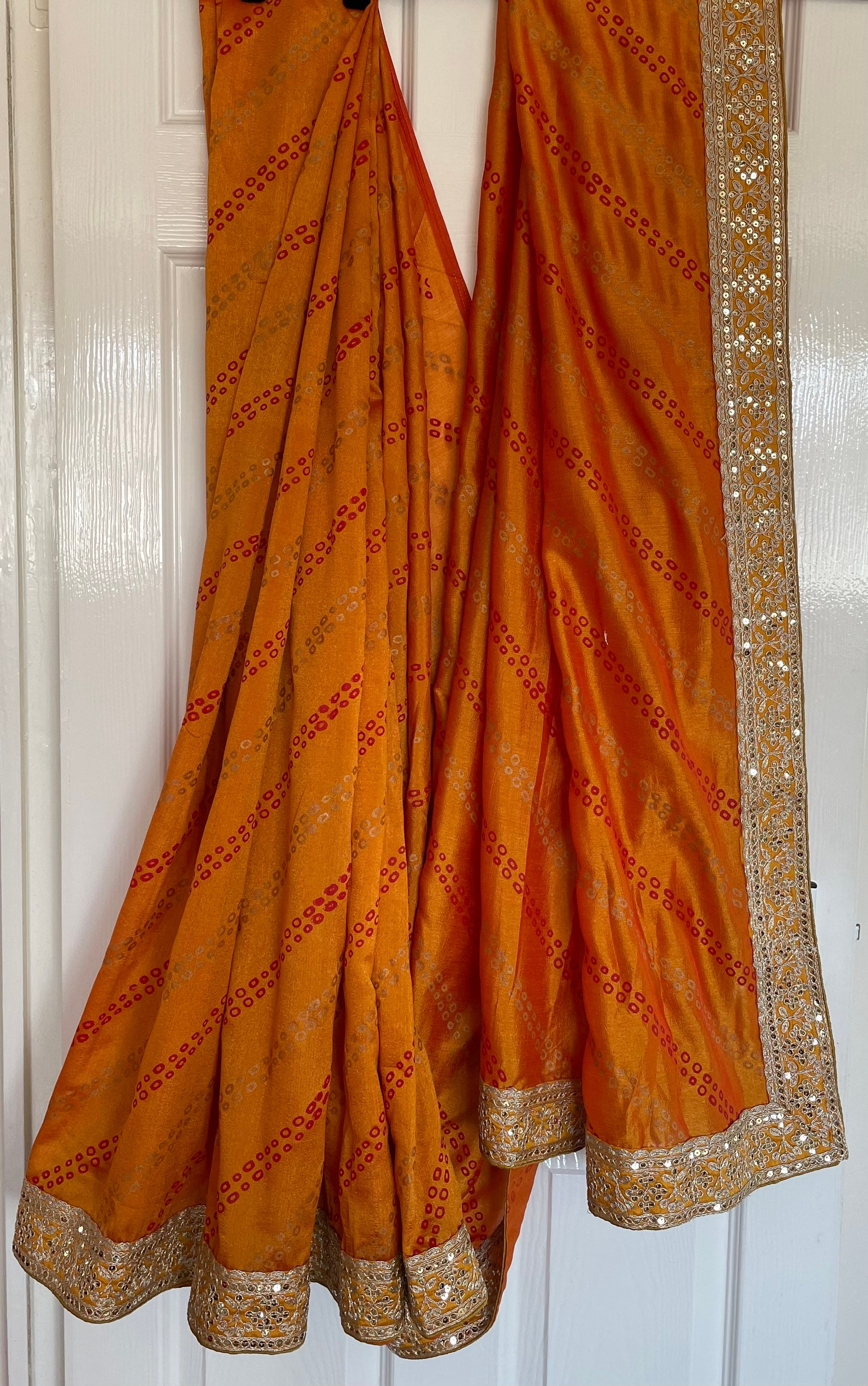 Bandhani Print Saree Etsy UK
