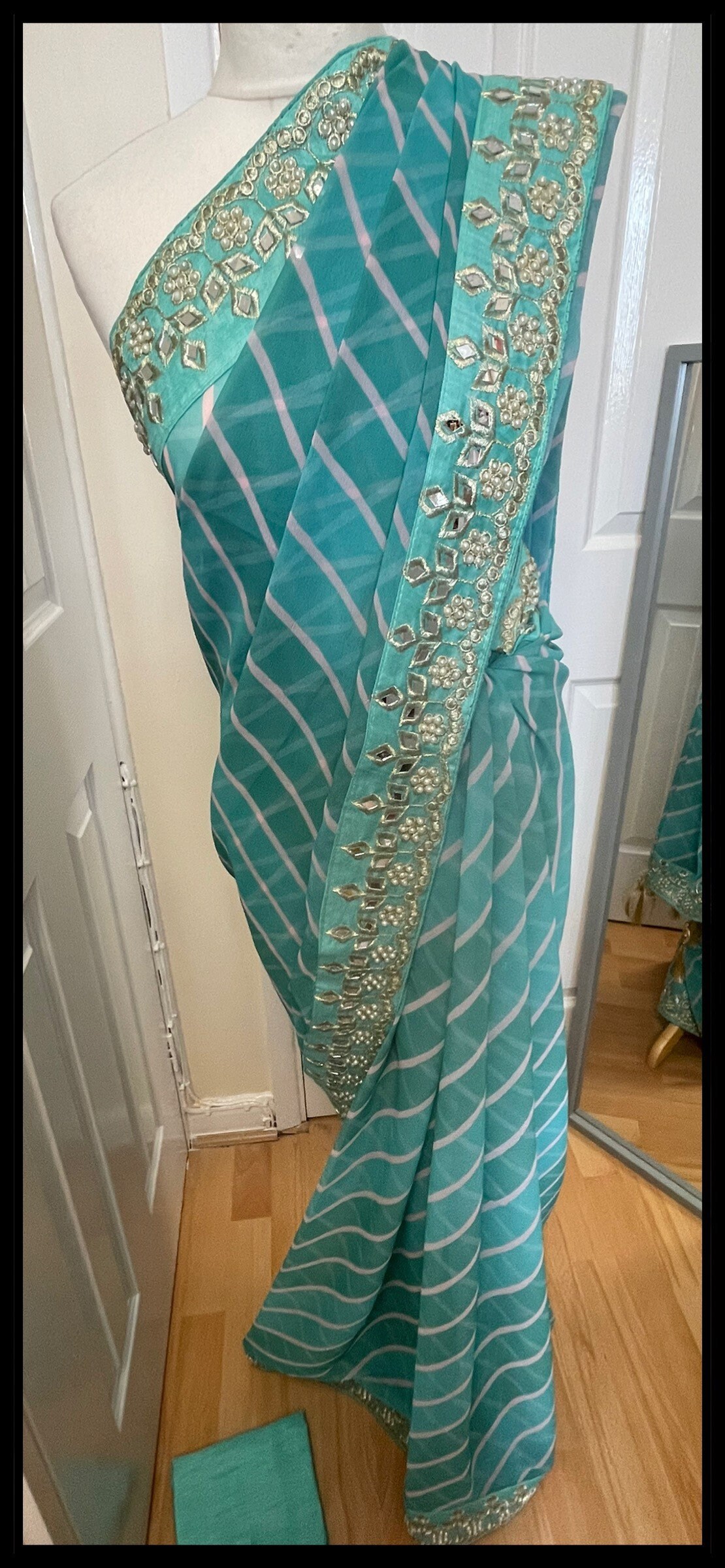 ジョーゼット ライリヤ プリント サリー 936 (サリーは 5 1/2 ヤード