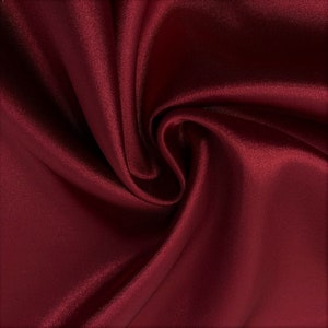Burgundy bridal satin fabric silky smooth shinny sold by yard 58 inches wide 37 colors wedding dress gown bridesmaid event decoration