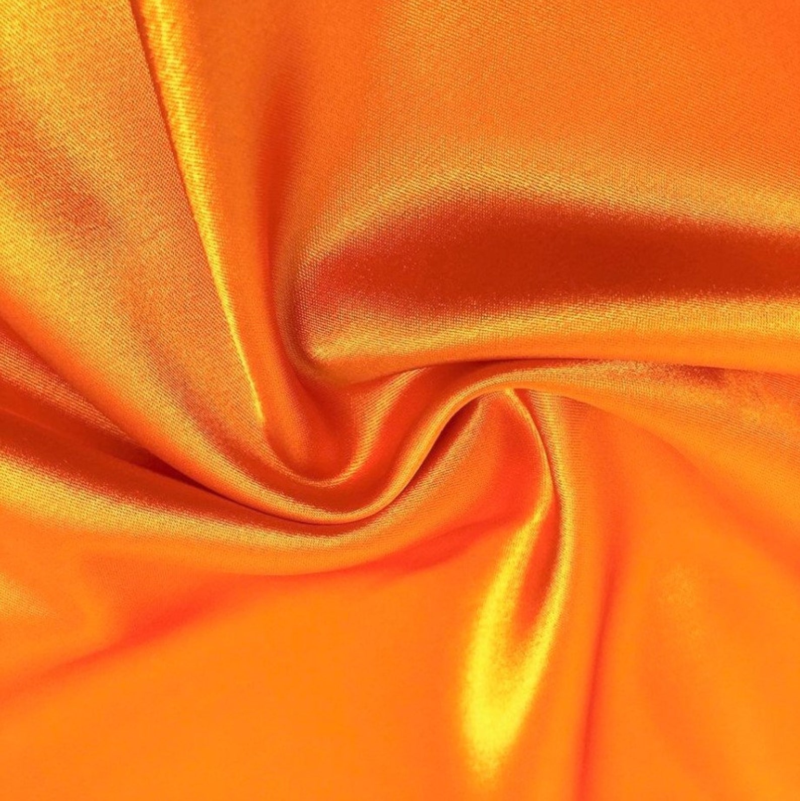 First Bloom Shade Orange Satin Fabric By the Yard Pre Order