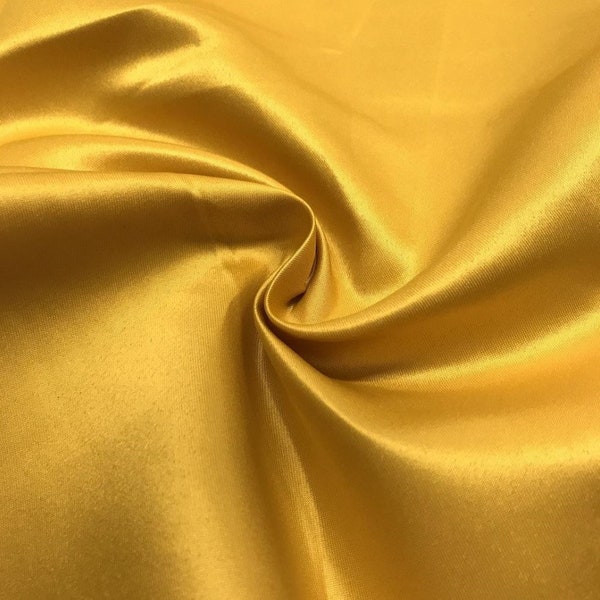 Gold matte/dull satin fabric Peau de Soie for bridal wedding dresses skirts, available in 6 colors sold by yard, 60 inches wide