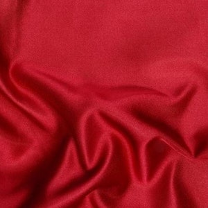Ruby red bridal satin fabric silky smooth shinny sold by yard 58 inches wide 37 colors wedding dress gown bridesmaid event decoration
