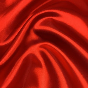 Red bridal satin fabric silky smooth shinny sold by yard 58 inches wide 37 colors wedding dress gown bridesmaid event decoration curtains