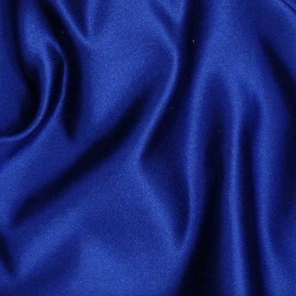 Royal blue bridal satin fabric silky smooth shinny sold by yard 58 inches wide 37 colors wedding dress gown bridesmaid event decoration