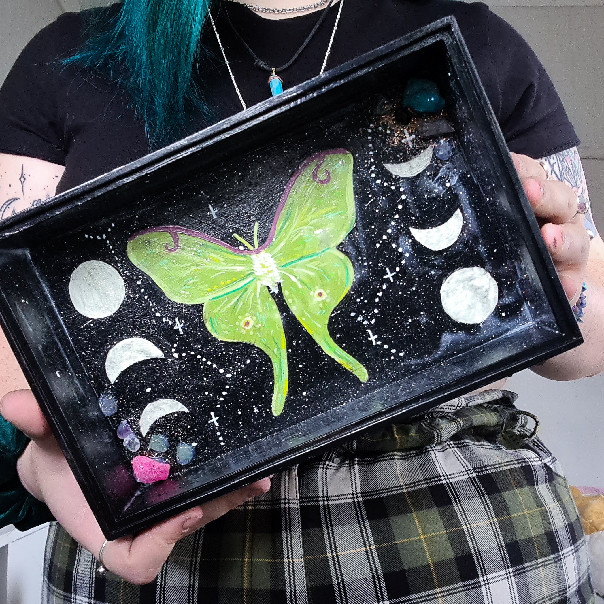 Hand painted luna moth box Etsy