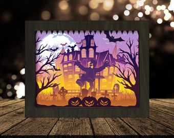 Download Shadow Box Svg Halloween Paper Cut Light Box Template Silhouette Shadow Box Papercut Lightbox Svg File Diy Cricut Haunted Mansion Craft Supplies Tools Visual Arts Delage Com Br