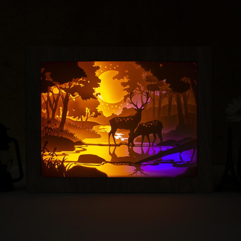 Download Deer 4 Paper Cut Light Box Template Shadow Box SVG Shadow ...