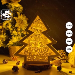 Gnome 2 Lantern SVG - Christmas Lantern Paper Cut - DIY Paper Lantern - Paper Cutting Template - Christmas Lantern Template