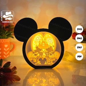 Maus Laterne SVG - Herz Laterne Papierschnitt - DIY Papierlaterne - Papierschnitt Vorlage - Herz Laterne Vorlage 1