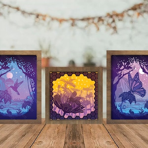Combo 3 templates Animal 3 paper cut light box svg, layered cardstock svg, svg for cricut, svg for silhouette, DIY