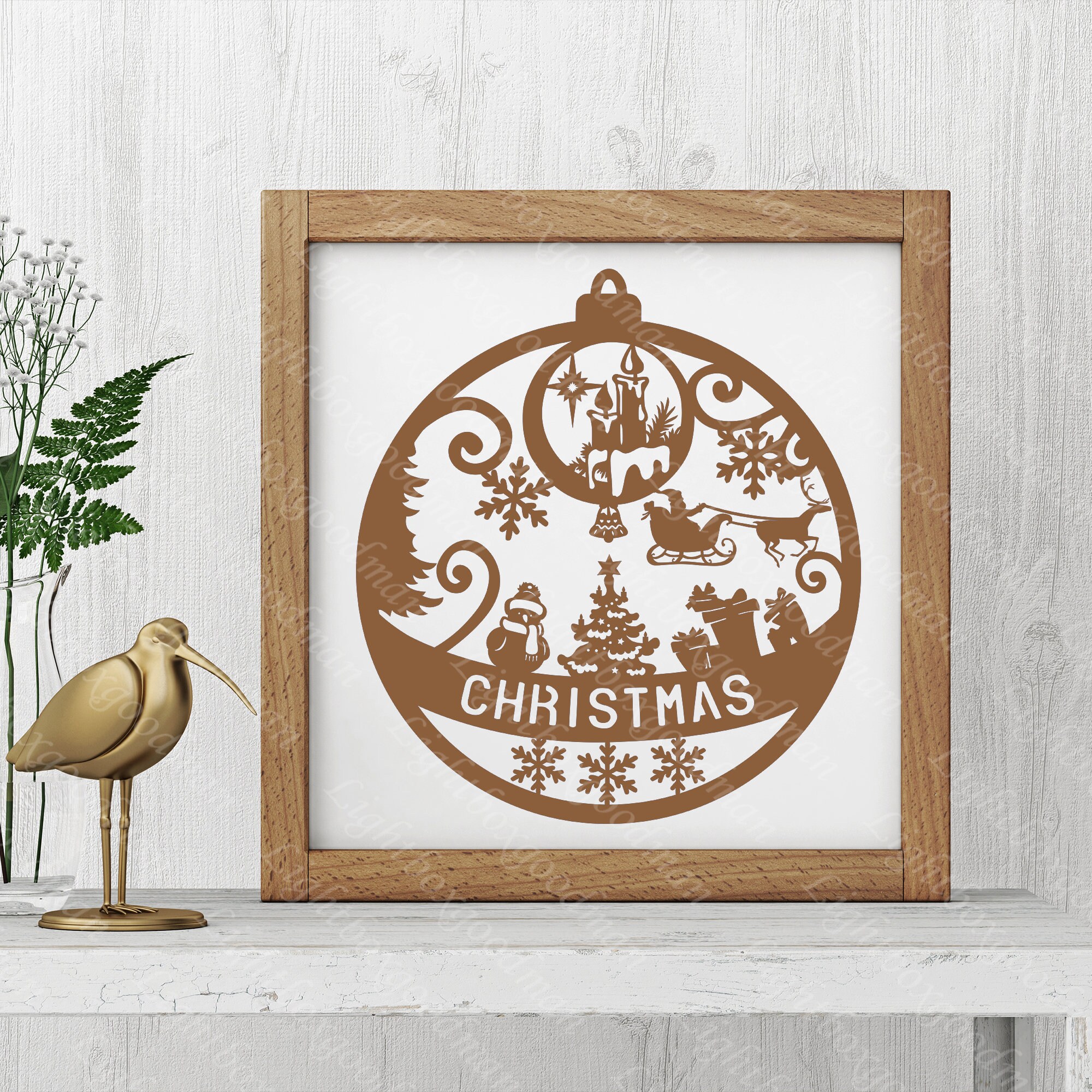 Christmas 1 Paper Cut Template SVG File DIY Cutting Cricut Etsy