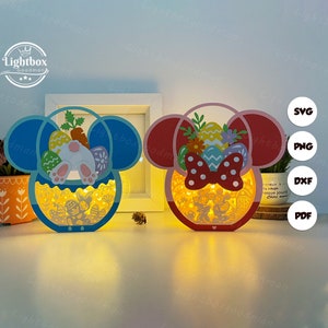 Pack 2 souris panier boîte lanterne SVG - lanterne de Pâques en papier découpé - lanterne en papier insecte bricolage - modèle de découpe de papier - modèle de lanterne de Pâques