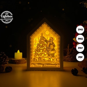 Joyeux Noël 3 lanternes SVG - lanterne de Noël en papier découpé - lanterne en papier pour travaux manuels - modèle de découpe de papier - modèle de lanterne de Noël