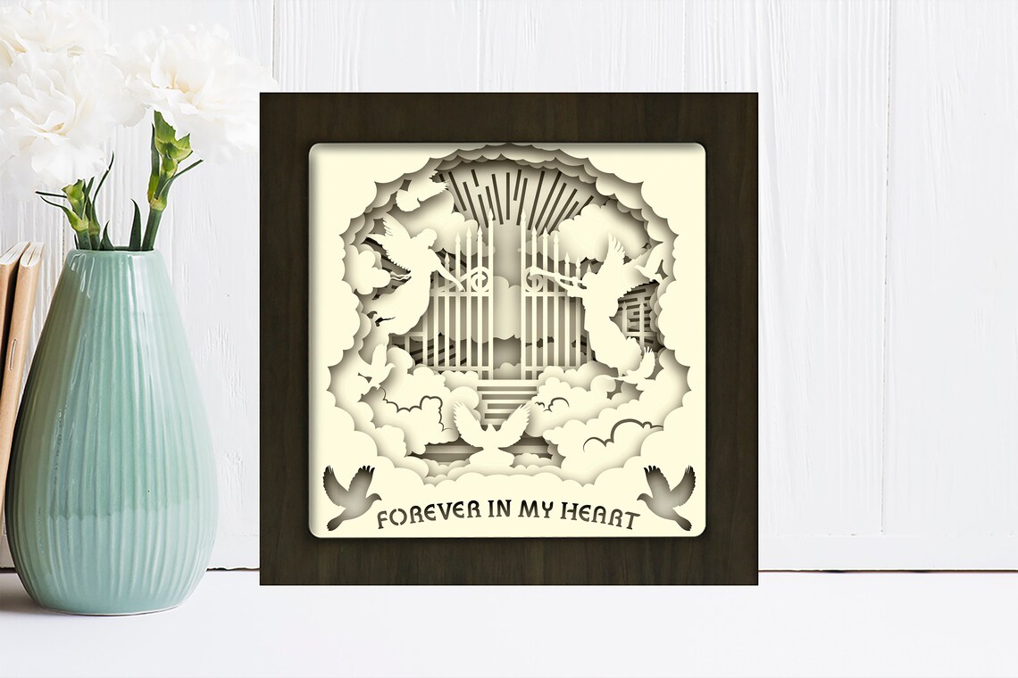 3D Paper Cut Template Light Box SVG Digital Download Files | Etsy