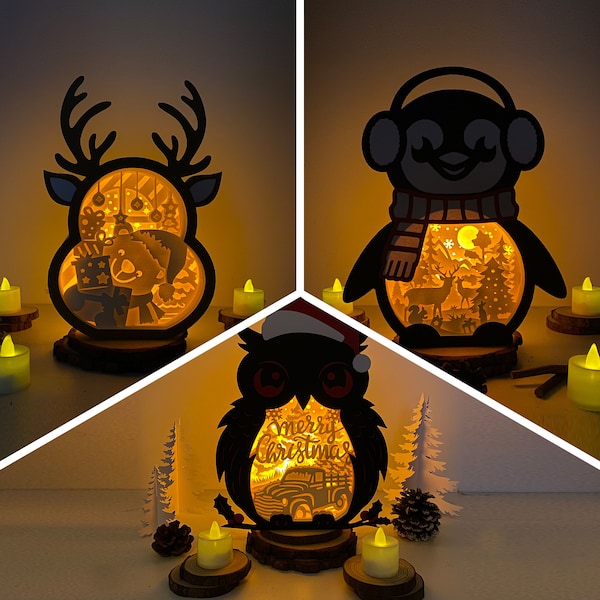 Pack 3 Christmas 10 Shadow Box SVG For Cricut Projects DIY, Christmas Box Lantern For Christmas Decoration Pack 3 Christmas 10 Shadow Box SVG For Cricut Projects DIY, Christmas Box Lantern For Christmas Decoration
