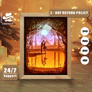 3d Love 8 Silhouette, Shadow Box Templates, Paper Cut, Files for cricut, for Silhouette, Laser Cut Files, 3d Layered Art