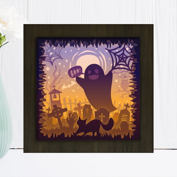 Download Haunted House Lightbox Svg Halloween Shadow Box Svg Papercut Template 3d Papercut Template For Handcutting And Machine Cutting Scrapbooking Embellishments Kromasol Com