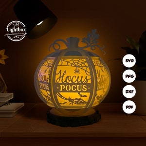 Hokus Pokus Laterne SVG - Halloween Laterne Papierschnitt - DIY Papierlaterne - Papierschnitt Vorlage - Halloween Laterne Vorlage