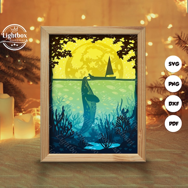 Whale 2 Shadow Box Files, Paper Cut Light Box Template Files, Shadow Box Paper Cut, 3D Papercut Light Box SVG File DIY, Cutting Cricut Whale 2 Shadow Box Files, Paper Cut Light Box Template Files, Shadow Box Paper Cut, 3D Papercut Light Box SVG File DIY, Cutting Cricut
