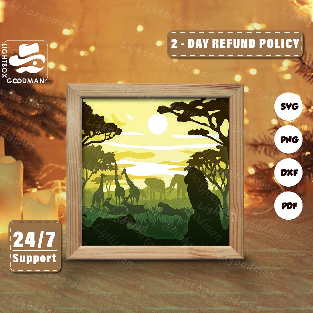 3d Africa Silhouette, Shadow Box Templates, Paper Cut, Files for Cricut ...