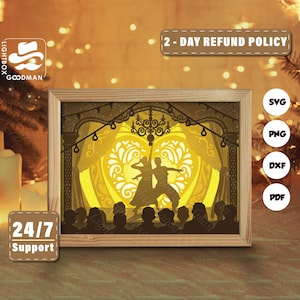 3d Dancer Silhouette, Shadow Box Templates, Paper Cut, Files for cricut, for Silhouette, Laser Cut Files, 3d Layered Art