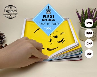 Flexi Paper Spacers Digital File DIY For Square Box, 3D Shadow Box, 3D Light Box, Paper Cut Light Box 8x8 inches