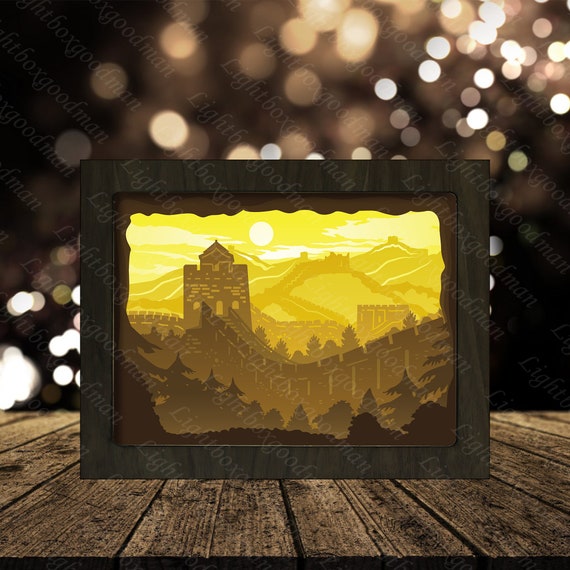 Great Wall 1 Paper Cut Light Box Template Files, Shadow Box, 3D ...