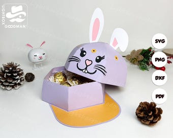 Easter Bunny Lantern SVG: Paper Cut Light Box Template (Digital Download)