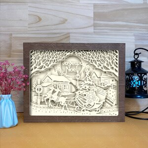 Joyeux Noel 8 Shadow Box Files, Paper Cut Light Box Template Files ...
