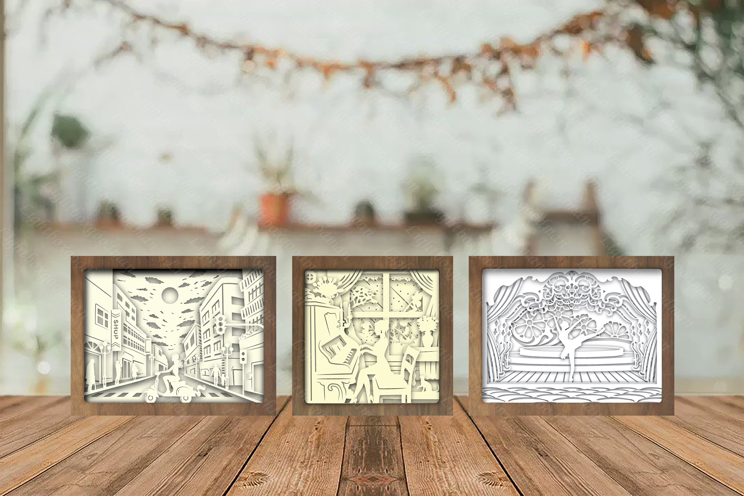 Combo 3 Templates Other 2 Paper Cut Light Box Template Files | Etsy